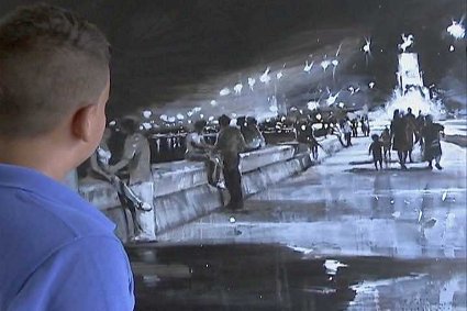 Prestigioso pintor cubano expone por vez primera en Cienfuegos y dedica su más reciente pieza a la Bahía de Jagua