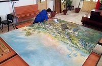 Restauran valiosas pinturas murales sobre historia de Cienfuegos